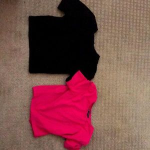 Pink and black crop top